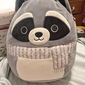 Squishmallows Gray and Cream Raccoon Plush
